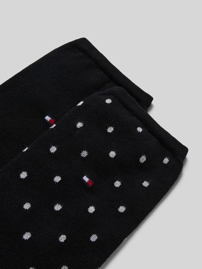 Produktfoto, Socken mit Label-Print im 2er-Pack van Tommy Hilfiger Sportswear, zwart met witte stippen, katoenmix met stretch, label-stitching