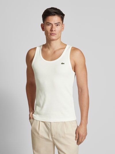 Lacoste Tanktop in Ripp-Optik Offwhite 4