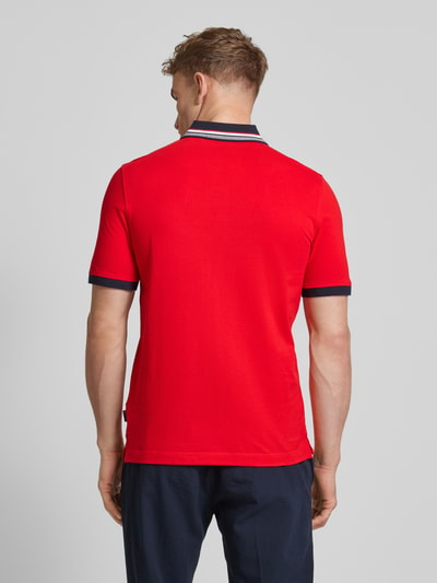 bugatti Poloshirt met contrastgarnering Rood - 5