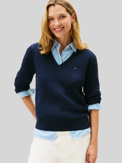 Tommy Hilfiger Regular Fit Pullover aus reiner Baumwolle Marine 4
