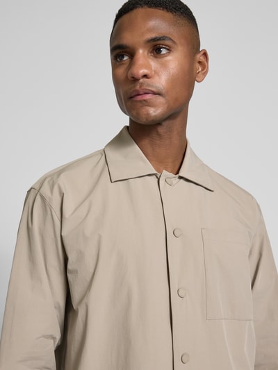 JAKE*S STUDIO MEN Regular Fit Hemdjacke mit Brusttasche Khaki 3
