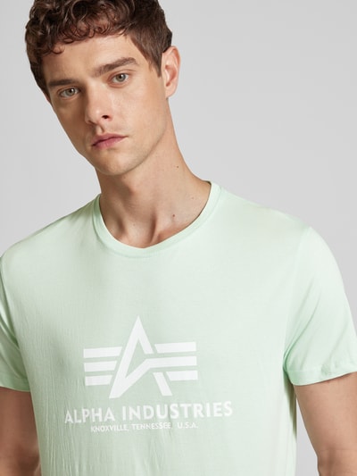 Alpha Industries T-shirt z nadrukiem z logo Miętowy 3