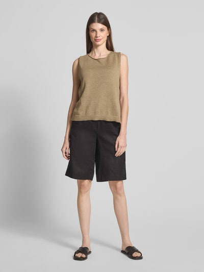 s.Oliver RED LABEL Regular Fit Leinen-Bermuda mit Bindegürtel Black 1