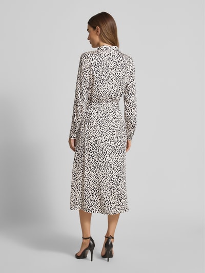 Milano Italy Midi-jurk met strikceintuur Zwart - 5