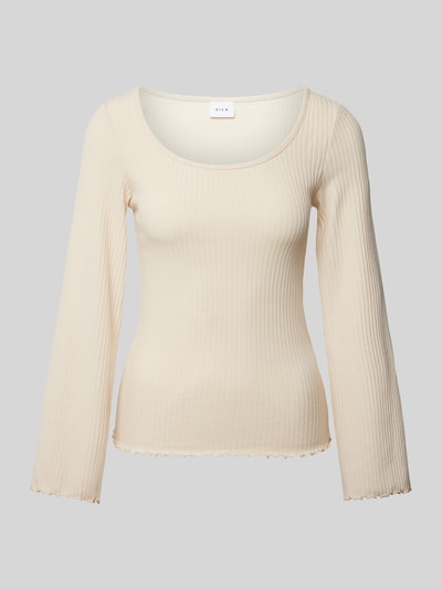 Vila Longsleeve in Ripp-Optik Modell 'ABENSI' Beige 2