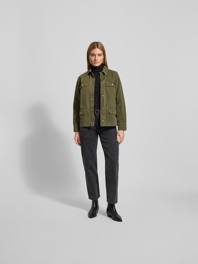Anine Bing Regular Fit Jacke mit Umlegekragen Khaki 1