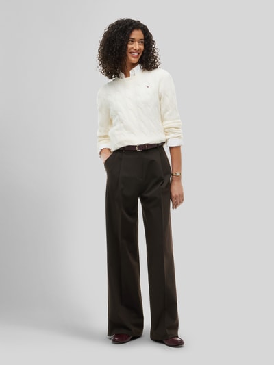 Tommy Hilfiger Wijdte broek met persplooien Donkerbruin - 1