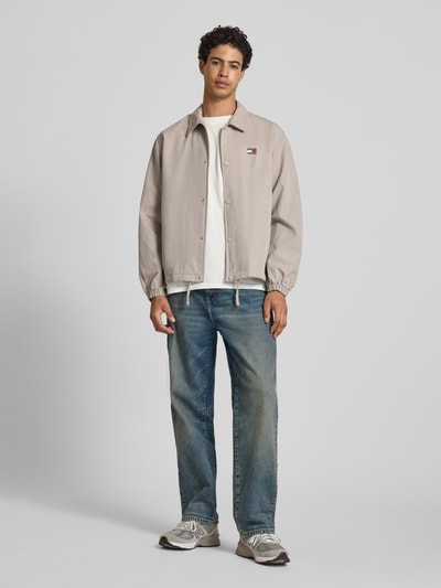 Tommy Jeans Regular Fit Hemdjacke aus reiner Baumwolle Beige 1