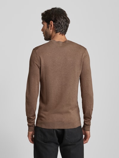 MCNEAL Gebreide pullover met ronde hals Hazelnoot gemêleerd - 5