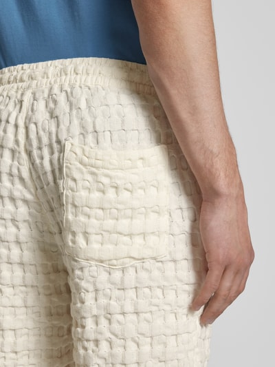 Only & Sons Regular fit sweatshorts met structuurmotief, model 'TEL BRADDOCK' Offwhite - 3