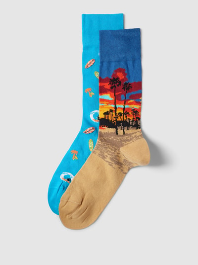 Christian Berg Men Socken mit Motiv-Print im 2er-Pack Lagune 1