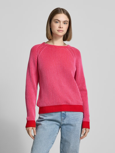 Pepe Jeans Gebreide pullover met ronde hals, model 'PALMA' Felroze - 4