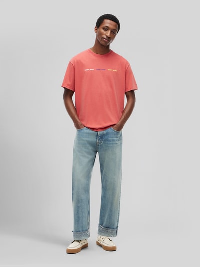 Tommy Jeans Relaxed Fit T-Shirt aus reiner Baumwolle Rot 1