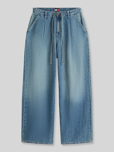Tommy Jeans Spodnie z szerokimi nogawkami z mieszanki bawełny i lnu Jeansowy niebieski 2