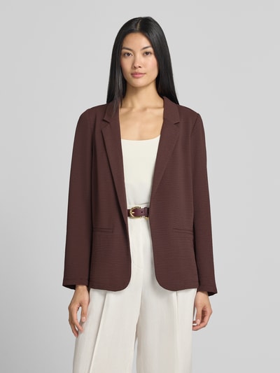 zero Blazer met aangezette strookzakken Donkerbruin - 4