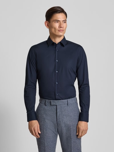 BOSS Slim Fit Businesshemd aus Baumwoll-Mix Modell 'HANK' Marine 4