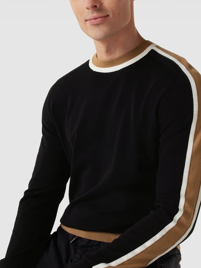 BOSS Gebreide pullover met ronde hals, model 'Gabbano' Wit - 3