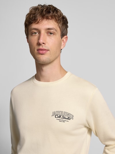 Jack & Jones Sweatshirt mit Label-Print Modell 'MAKOTO' Offwhite 3
