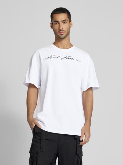 KARL KANI T-shirt met labelstitching Wit - 4