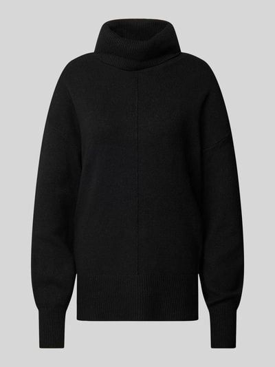 Pieces Rollkragenpullover mit erhabener Naht Modell 'MALOU' Black 2