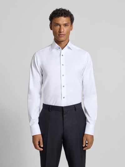 OLYMP SIGNATURE SLIM FIT Slim fit vrijetijdsoverhemd met kentkraag, model 'Savio' Wit - 4
