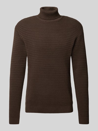 SELECTED HOMME Strickpullover mit Rollkragen Modell 'THEO' Mittelbraun 2