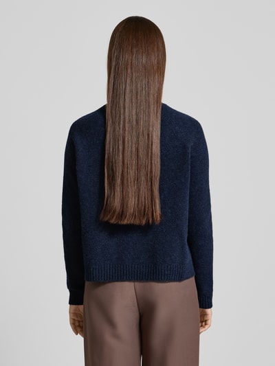 BOSS Sweter z dzianiny o kroju regular fit z mieszanki wełny z alpaki model ‘FEBISAN’ Granatowy 5