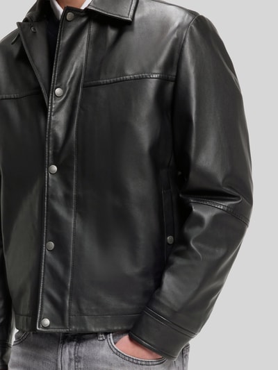BOSS Orange Regular Fit Lederjacke Modell 'JOBAN' Black 6