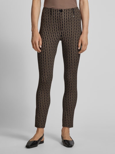 Marc Cain Stoffen broek met bandplooien, model 'Sydney' Zwart - 4