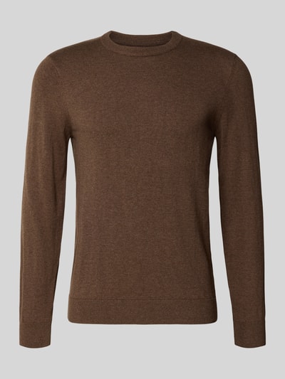 MCNEAL Strickpullover aus Baumwoll-Kaschmir-Mix mit Rundhalsausschnitt Hellbraun Melange 2