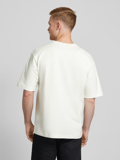 BOSS Orange Relaxed fit T-shirt met labelprint Lichtbruin - 5