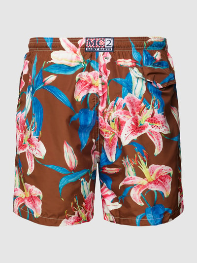 MC2 Saint Barth Badehose mit floralem Allover-Print Modell 'LIGHTING' Bordeaux 3