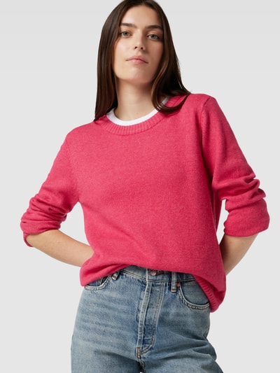 VILA Strickpullover mit Rundhalsausschnitt Modell 'Viril' Rot Melange 3