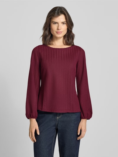 Zero Longsleeve mit Strukturmuster und Rundhalsausschnitt Rot 4