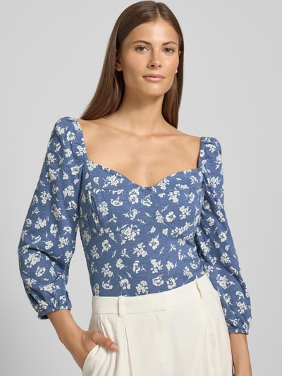 Lauren Ralph Lauren Bluse aus reiner Baumwolle Modell 'Sherna' Hellblau Melange 3