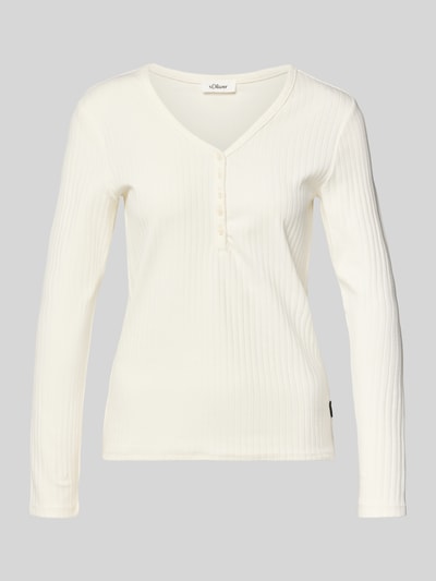 s.Oliver RED LABEL Regular fit shirt met lange mouwen van katoenmix Offwhite - 2