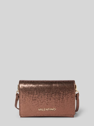 VALENTINO BAGS Schimmernde Handtasche mit Label-Applikation Modell 'EMBER' Rose Gold 1