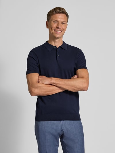 SELECTED HOMME Regular Fit Poloshirt aus reiner Baumwolle Modell 'BERG' Blau Melange 4