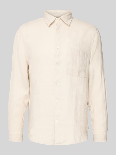 Marc O'Polo Regular fit linnen overhemd met opgestikte borstzak  Beige - 2