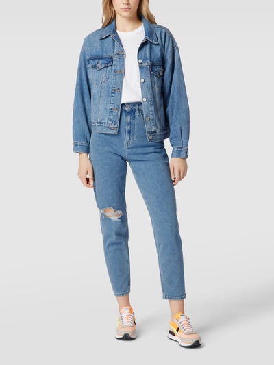 Tommy Jeans Mom Fit Jeans im Used-Look mit Label-Detail Jeansblau 1