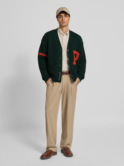 Polo Ralph Lauren Strickjacke aus reiner Wolle mit Eingrifftaschen Dunkelgruen 1
