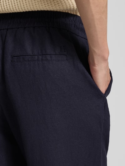 Les Deux Regular fit linnen broek met steekzakken, model 'Patrick' Donkerblauw - 3