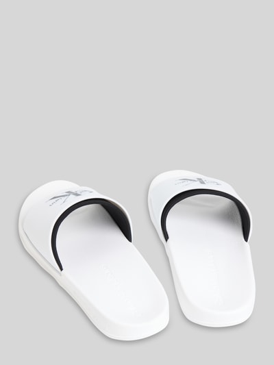 CK Calvin Klein Badeschuhe mit Logo Print Weiss 2