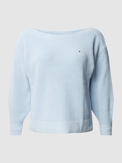 Tommy Hilfiger Curve PLUS SIZE Strickpullover mit Label-Stitching Hellblau 2