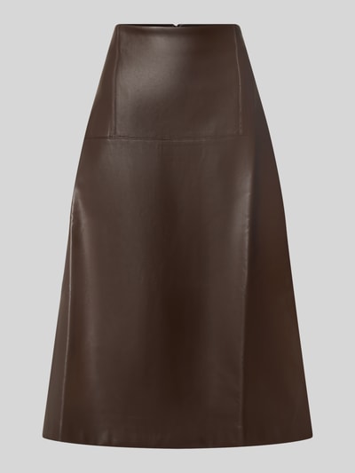 Produktfoto, Midirok in Leerlook van Apricot, dames, A-lijn, siernaden, naadritssluiting, bandwijdte maat S 36 cm, totale lengte 78 cm