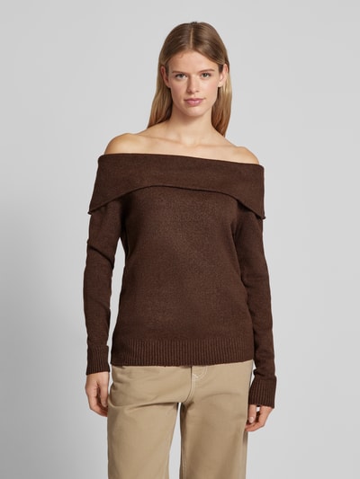 Review Strickpullover im Off-Shoulder-Look Schlamm Melange 4