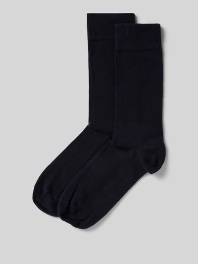 s.Oliver RED LABEL Podkolanówki z mieszanki bawełny w zestawie 2 szt. Ciemnoniebieski 1