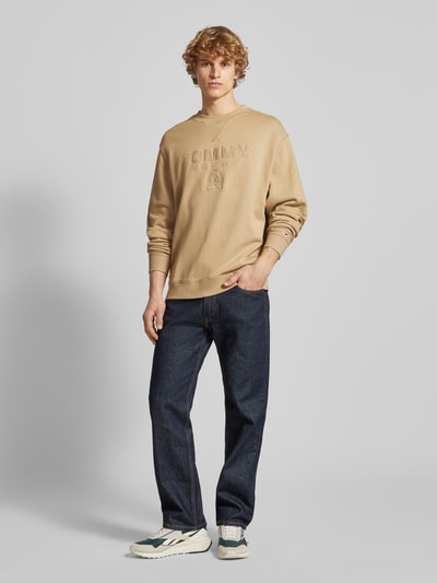 Tommy Jeans Sweatshirt met labelstitching Beige - 1