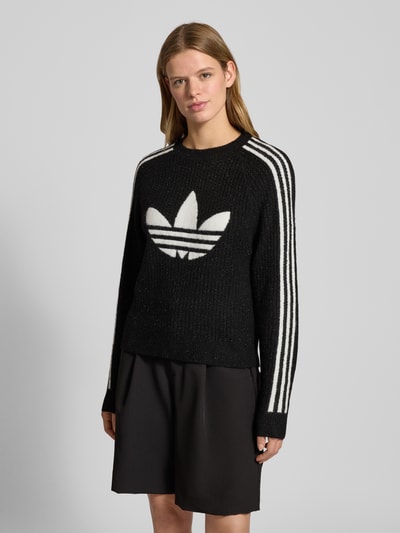 adidas Originals Gebreide pullover met labeldetail Zwart - 4