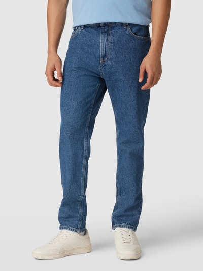 Calvin Klein Jeans Jeansy z detalami z logo Jeansowy niebieski 4